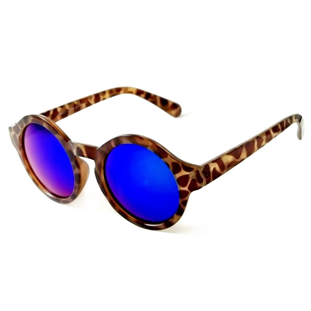 Cool Retro Round Sunglasses Burbank Mirror Lens